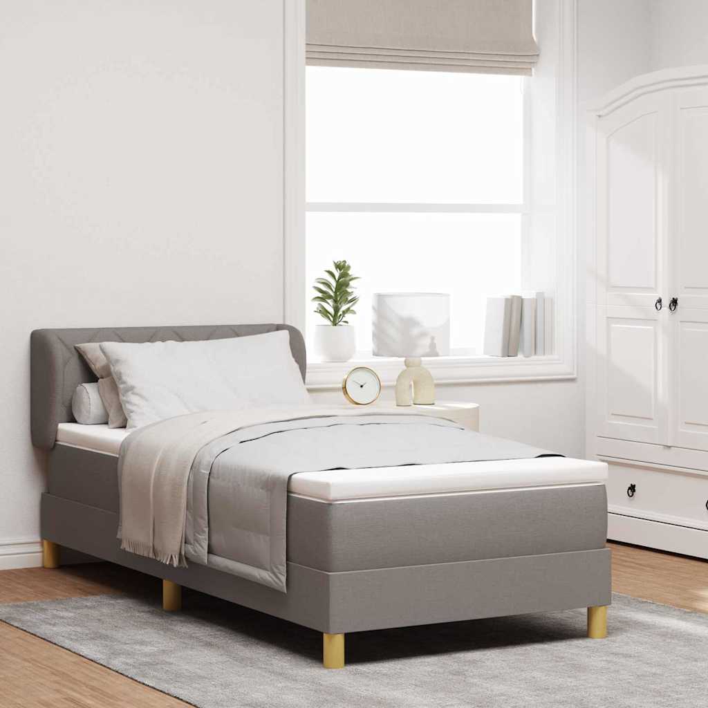 vidaXL Κρεβάτι με ελατήρια με κεφαλάρι Taupe 100 x 200 cm ύφασμα