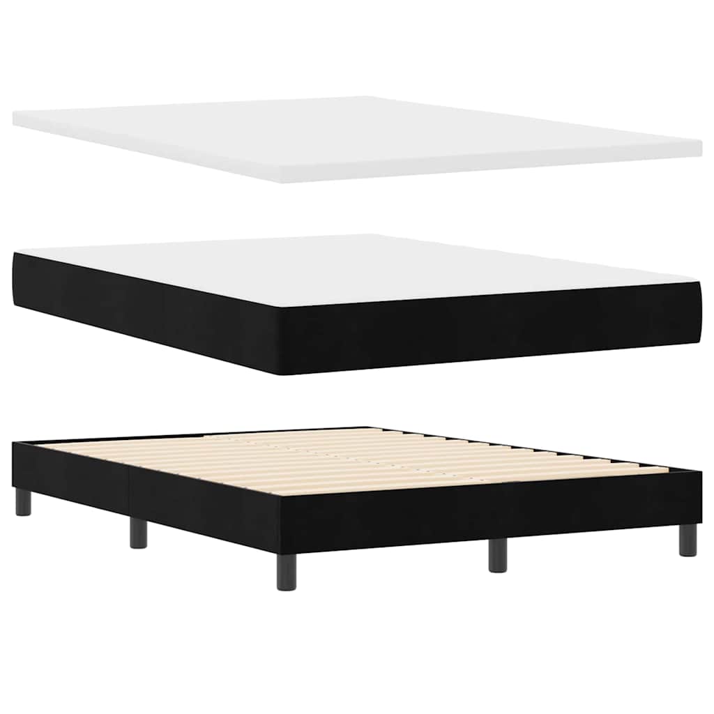 vidaXL Κρεβάτι με ελατήρια με κεφαλάρι Μαύρο 140 x 190 cm Βελούδο