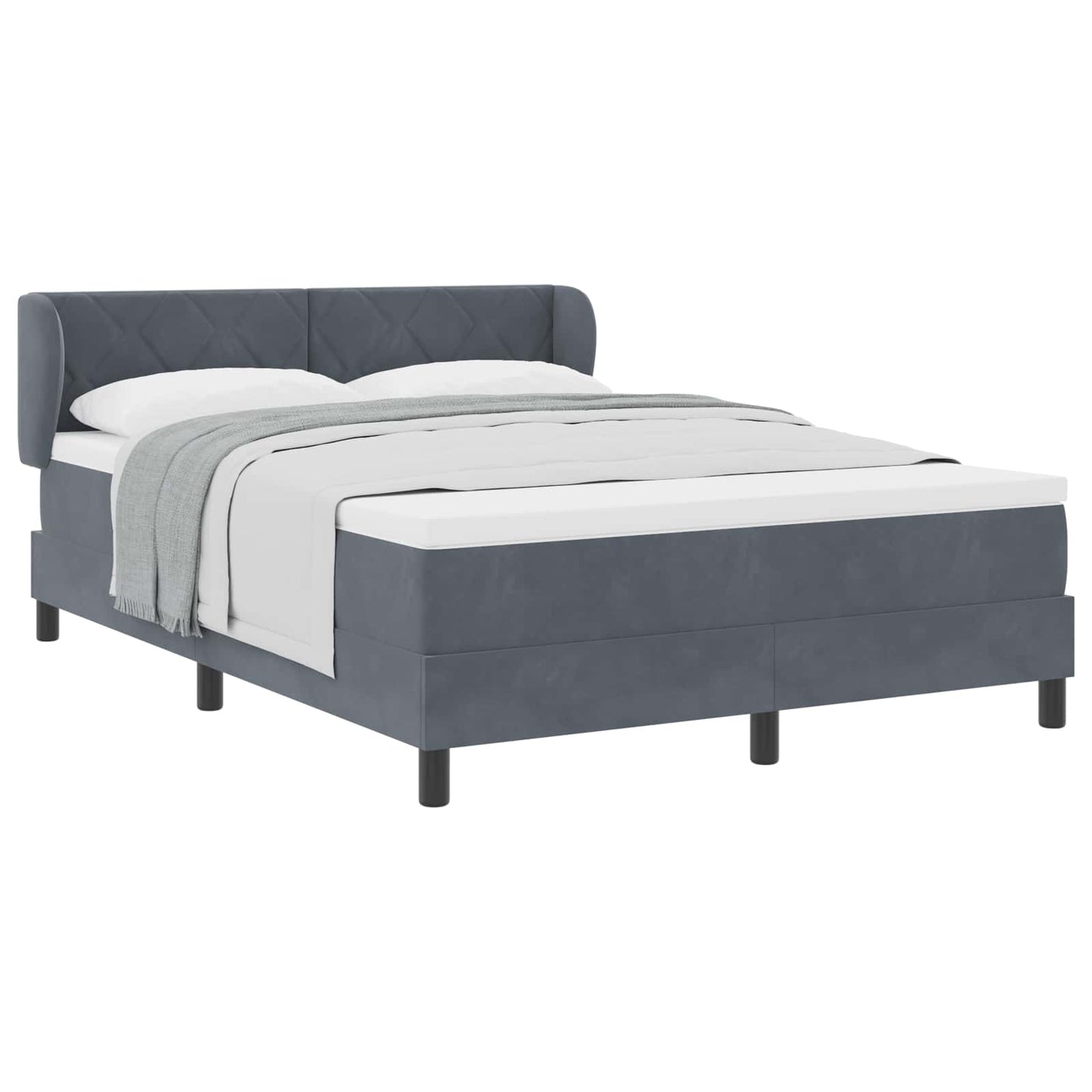 vidaXL Κρεβάτι με ελατήρια Σκούρο γκρι 160 x 200 cm Βελούδο