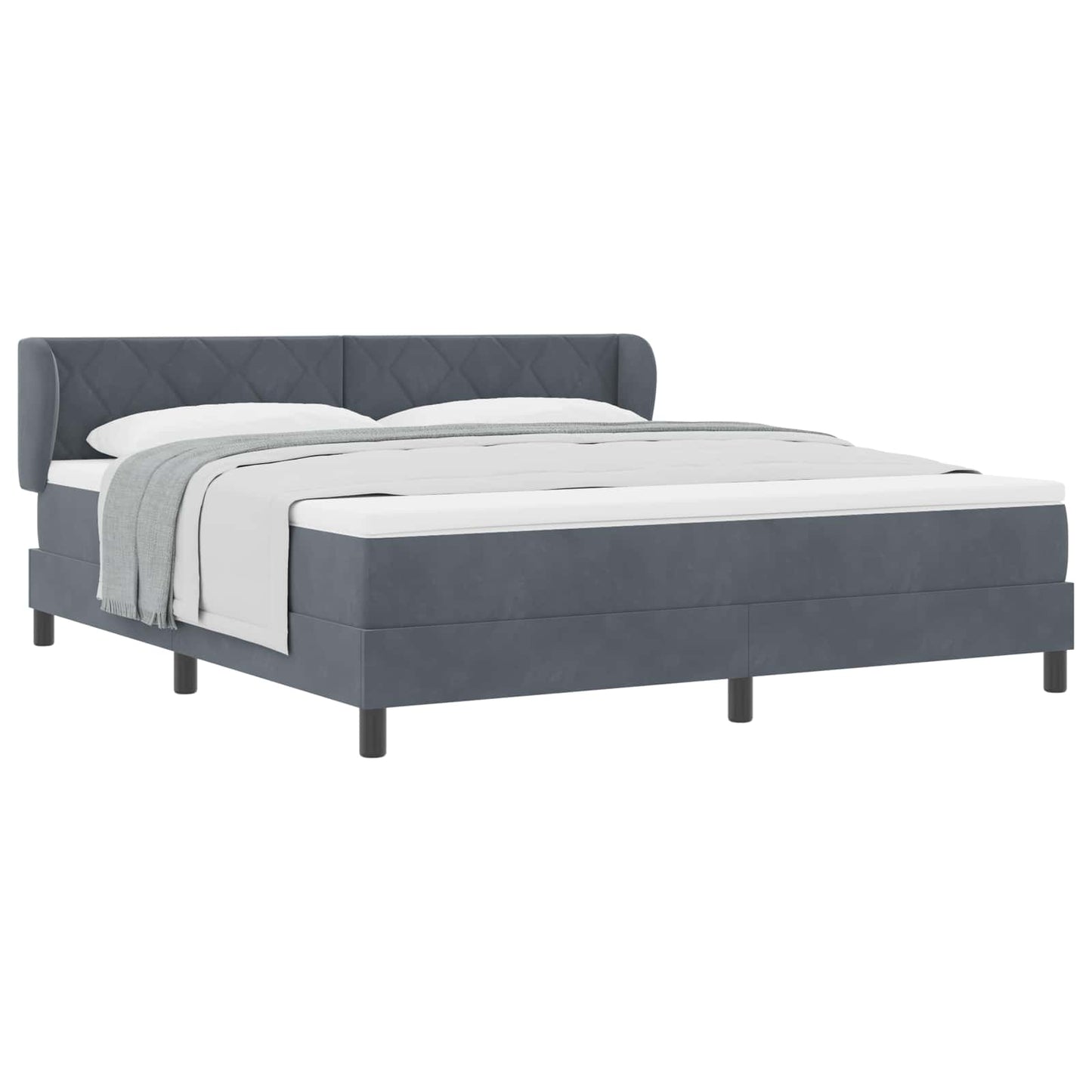 vidaXL Κρεβάτι με ελατήρια Σκούρο γκρι 180 x 200 cm Βελούδο