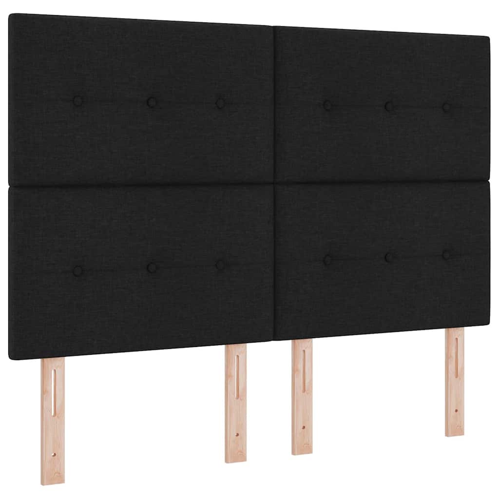 vidaXL Κρεβάτι με ελατήρια με κεφαλάρι Μαύρο 140 x 200 cm ύφασμα