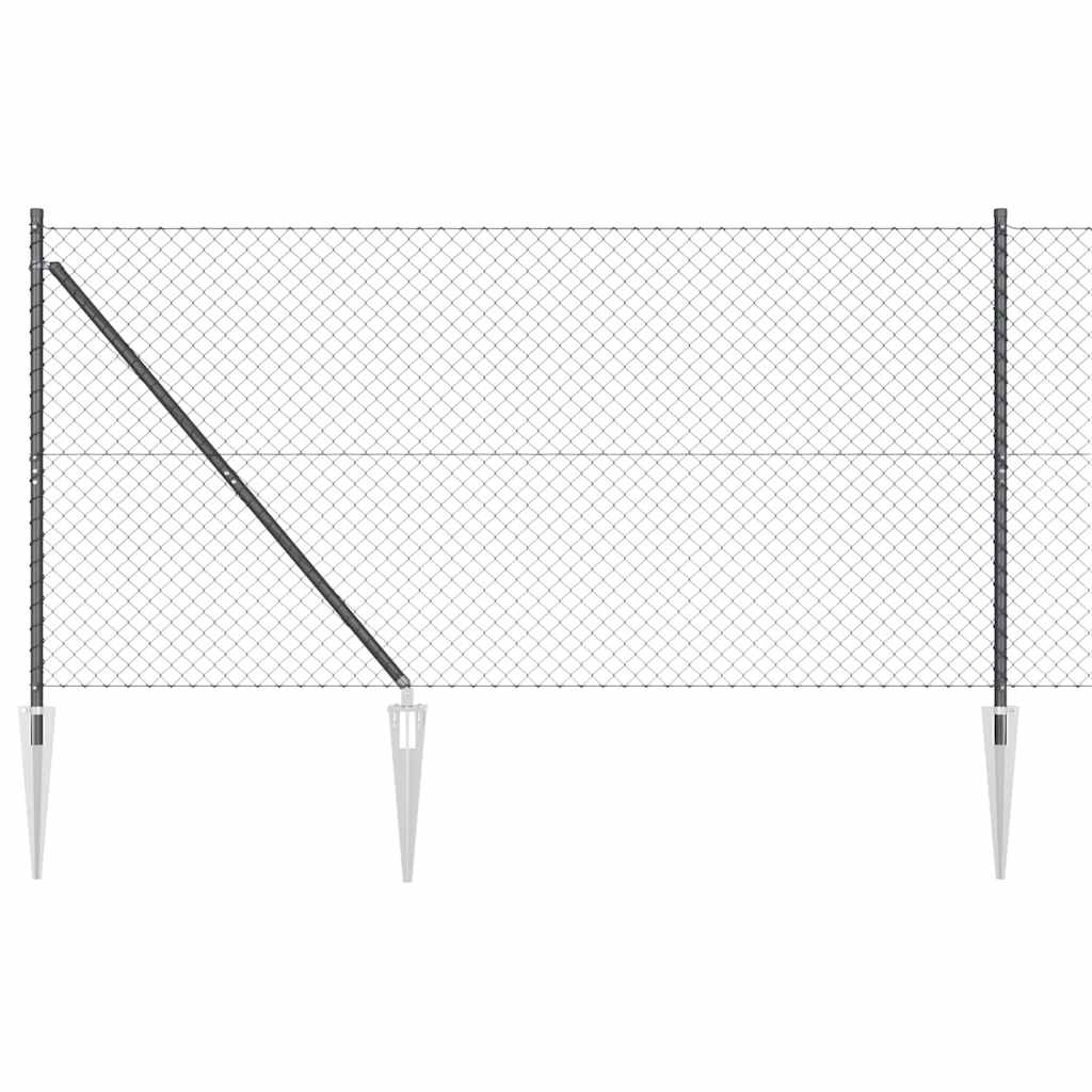 vidaXL Σετ Στύλων Φράχτη Γκρι 1.4 x 10 m