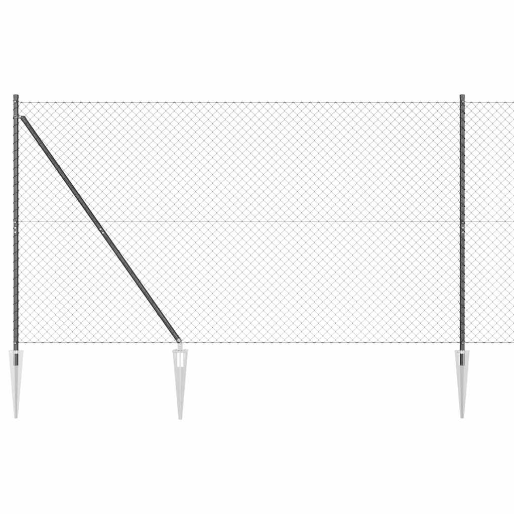 vidaXL Περίφραξη με Σπίθες 25 x 1,6 μ PVC-Επικαλυμμένο Ατσάλι Γκρι