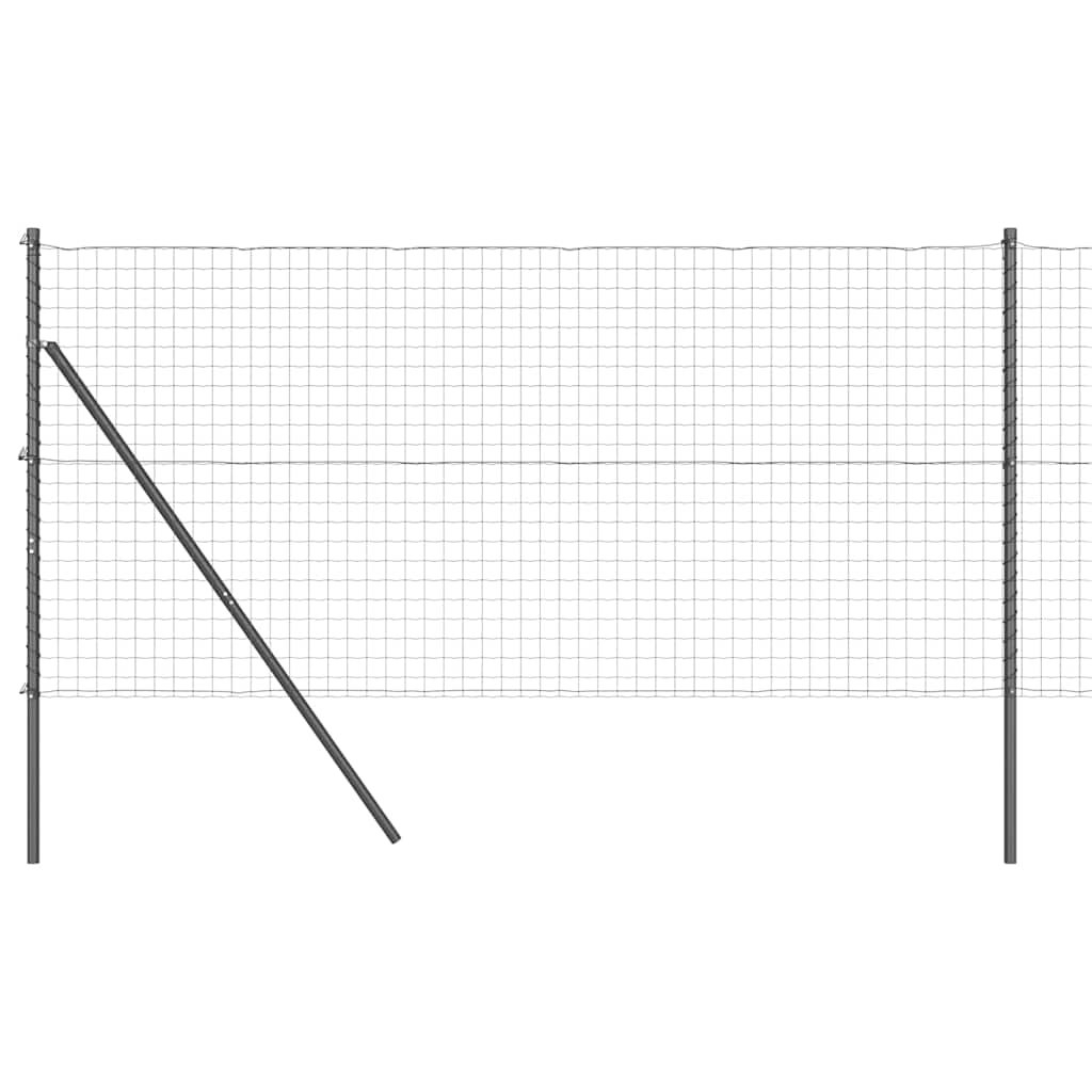 vidaXL Euro Fence με 7 Πόστα 1x10 μ Γαλβανισμένο Σίδερο Γκρι