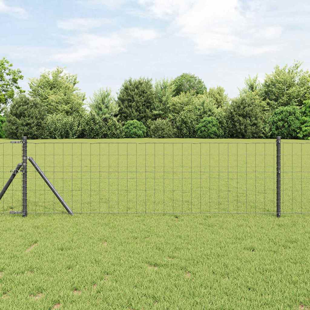 vidaXL Φράχτης με Στήλες. Γκρι 0.8 x 10 m Ατσάλι