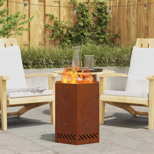vidaXL Σόμπα Φωτιάς Χωρίς Καπνό Καφέ 38 x 38 x 51 cm Ατσάλι καιρό