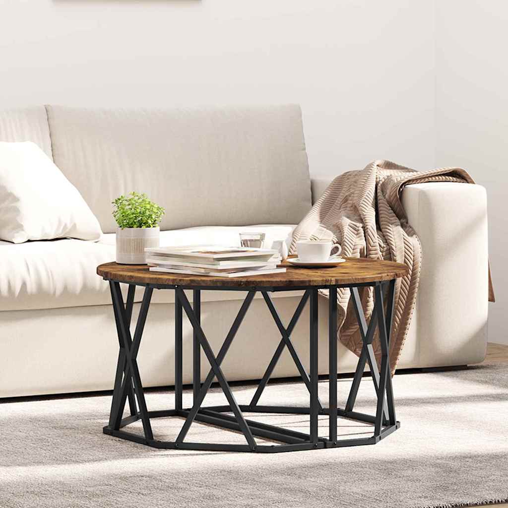 vidaXL Τραπεζάκι σαλονιού Καπνιστή δρυς 80 x 80 x 42 cm
