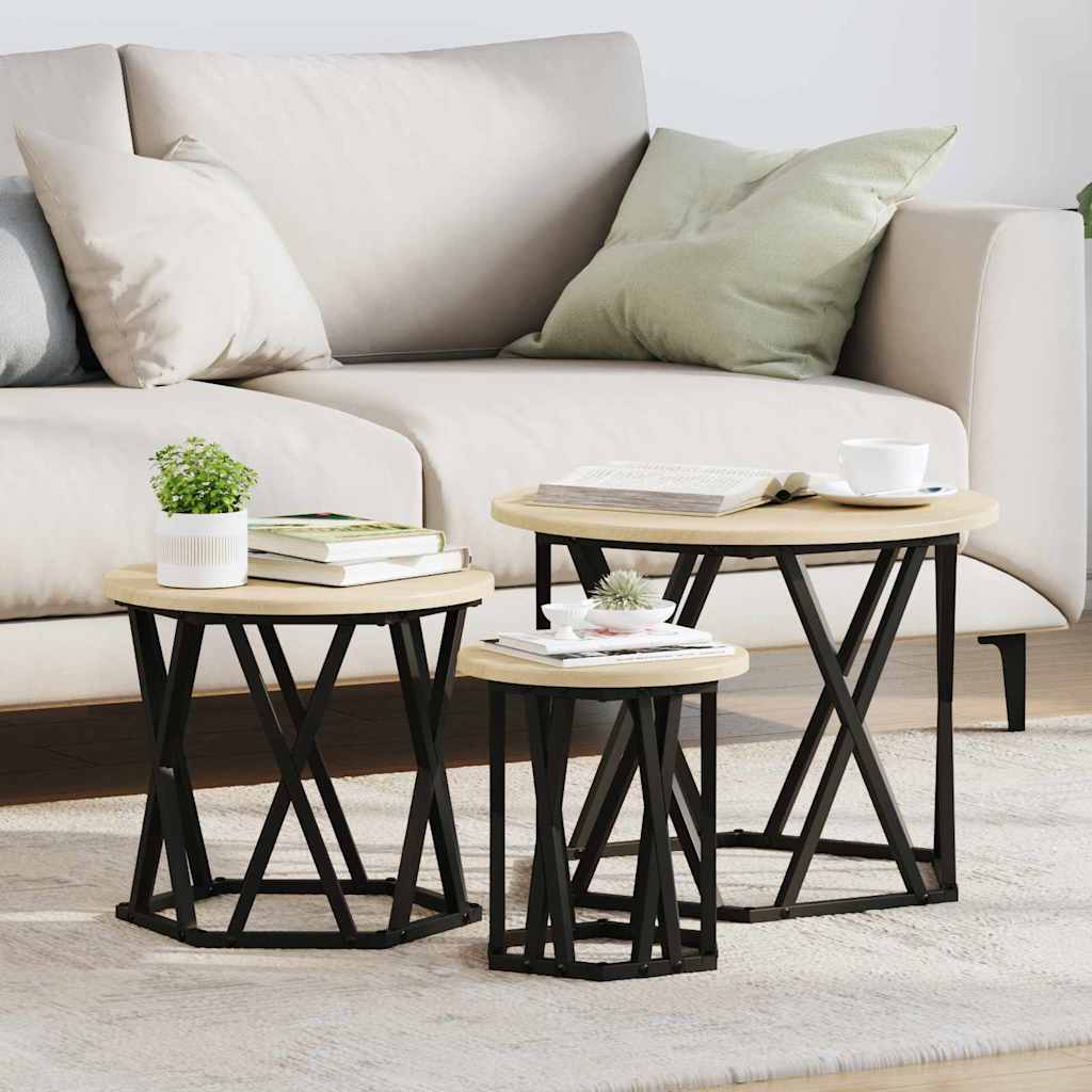 vidaXL Κομοδίνο Μονάδας 3 pcs Sonoma Δρυς 53 x 53 x 40 cm