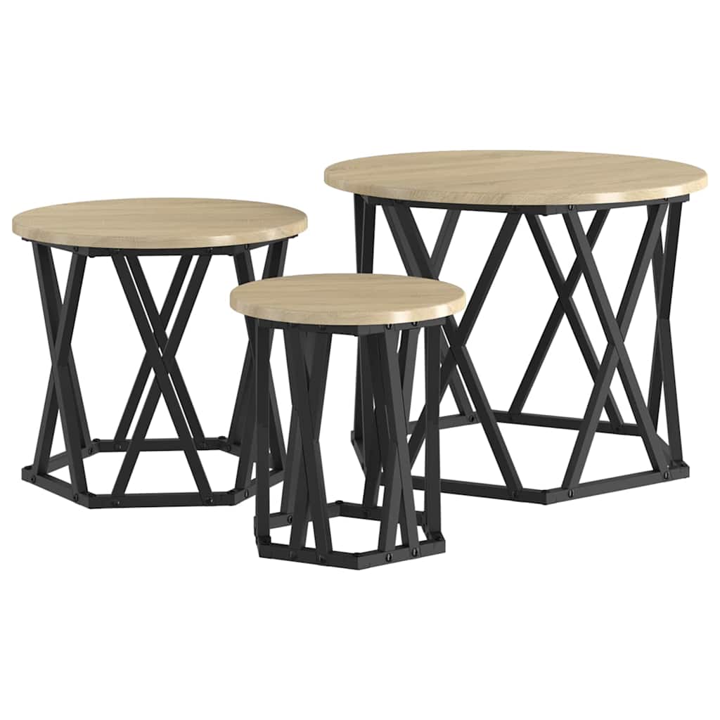 vidaXL Κομοδίνο Μονάδας 3 pcs Sonoma Δρυς 53 x 53 x 40 cm