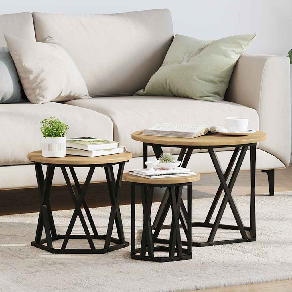 vidaXL Κομοδίνο Μονάδας 3 pcs artisan δρυς 53 x 53 x 40 cm