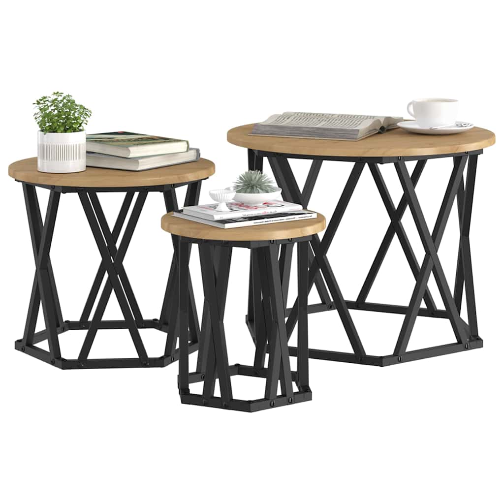 vidaXL Κομοδίνο Μονάδας 3 pcs artisan δρυς 53 x 53 x 40 cm