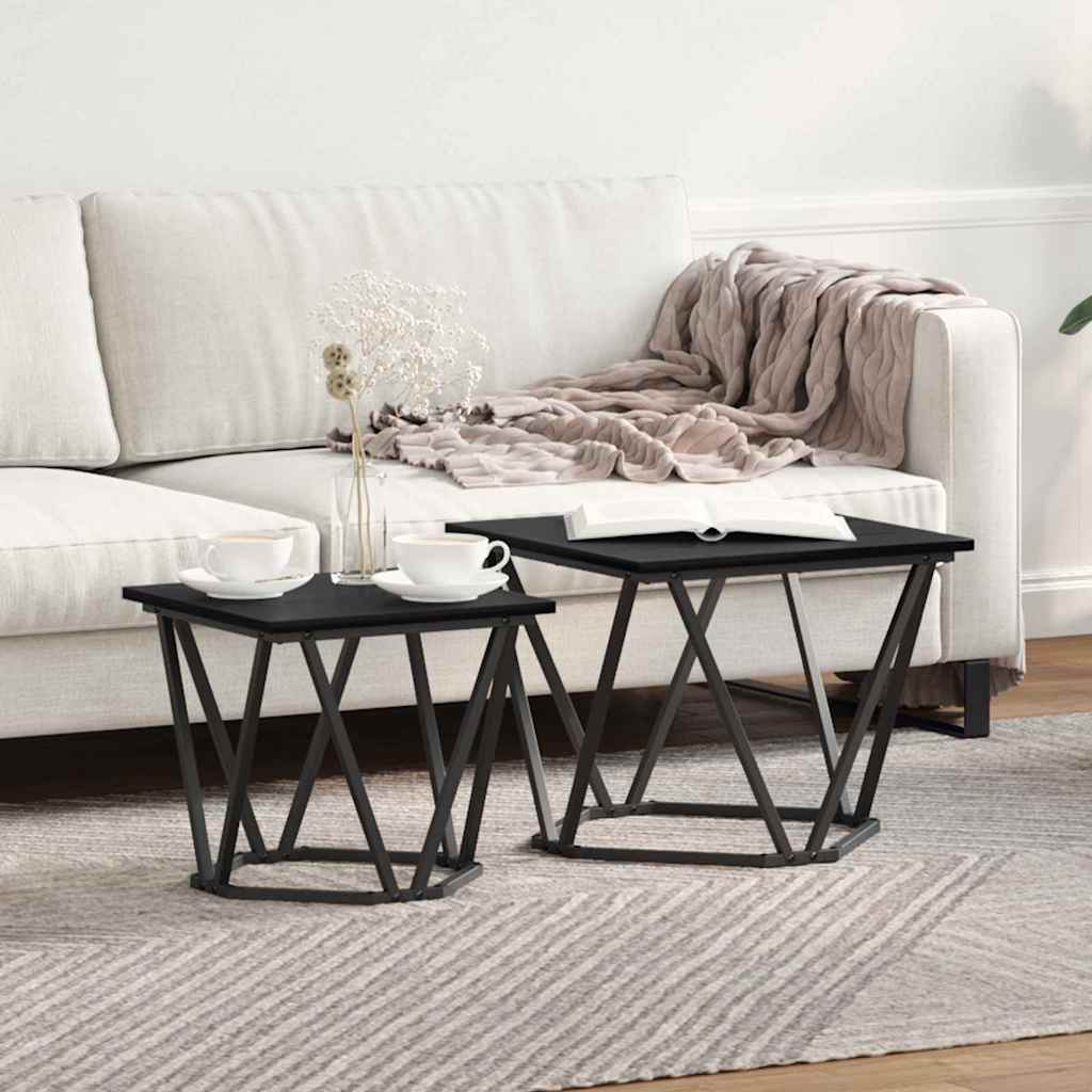 vidaXL Σετ βοηθητικά τραπεζάκια 2 pcs Μαύρη δρυς 50 x 50 x 40 cm