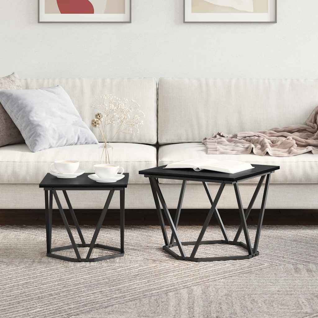 vidaXL Σετ βοηθητικά τραπεζάκια 2 pcs Μαύρη δρυς 50 x 50 x 40 cm