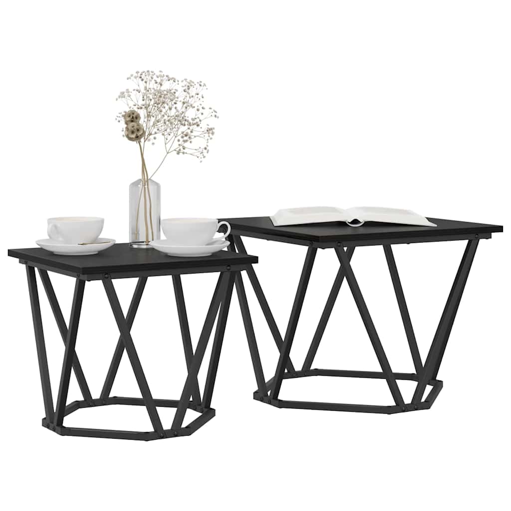 vidaXL Σετ βοηθητικά τραπεζάκια 2 pcs Μαύρη δρυς 50 x 50 x 40 cm