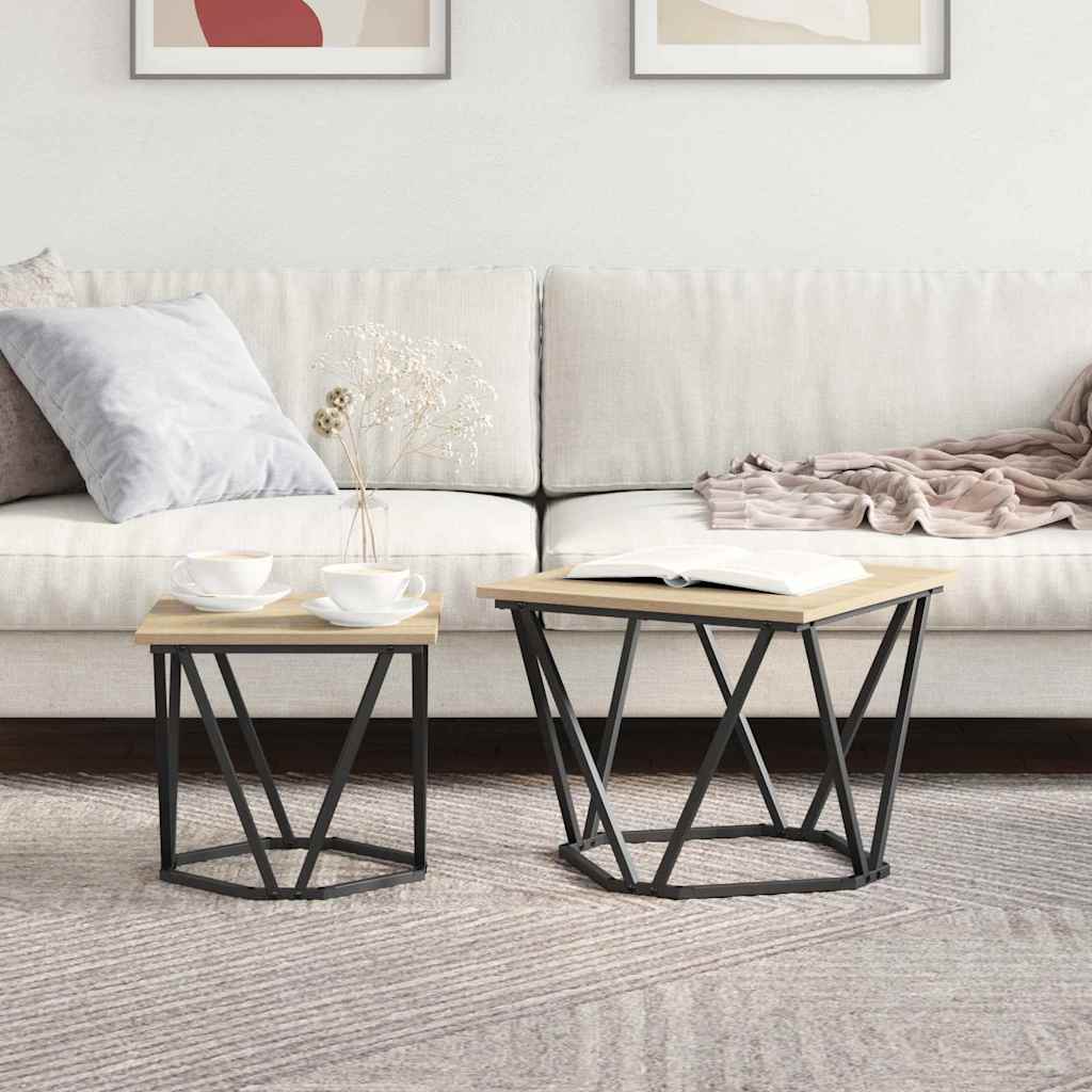 vidaXL Σετ βοηθητικά τραπεζάκια 2 pcs Sonoma Δρυς 50 x 50 x 40 cm