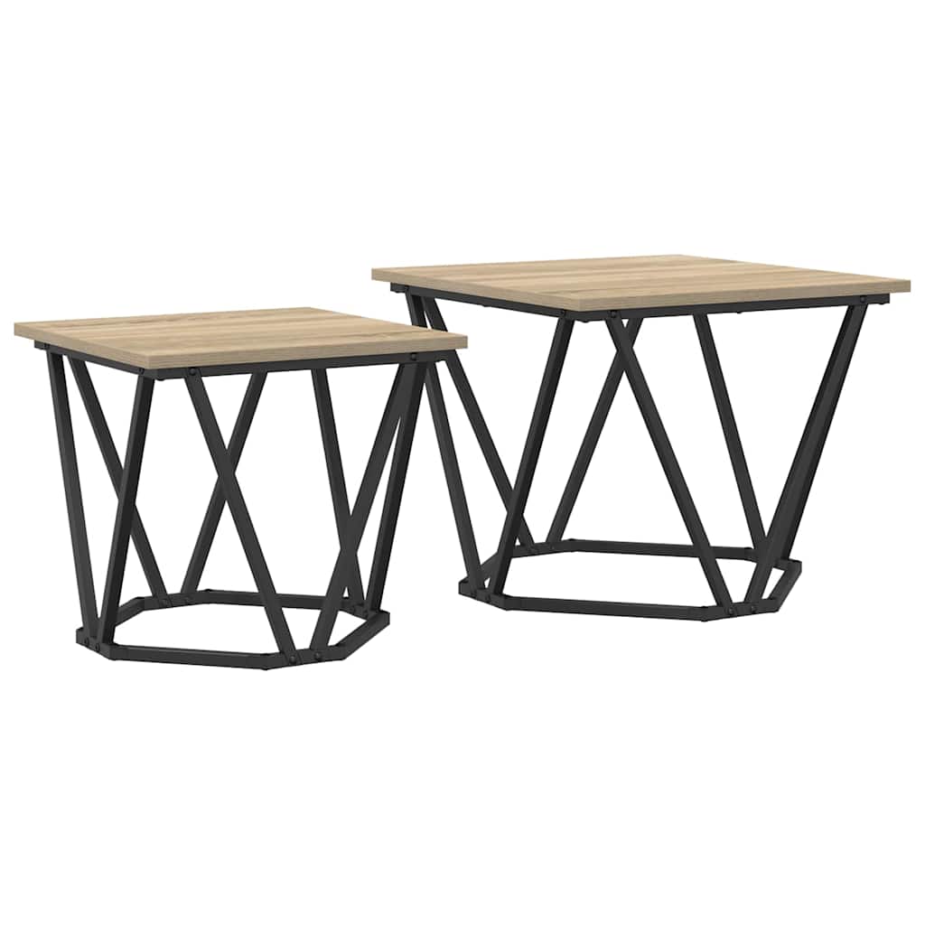 vidaXL Σετ βοηθητικά τραπεζάκια 2 pcs Sonoma Δρυς 50 x 50 x 40 cm