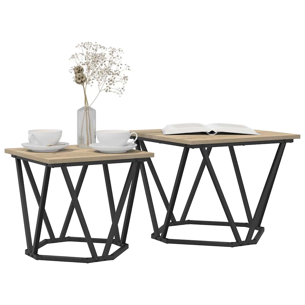 vidaXL Σετ βοηθητικά τραπεζάκια 2 pcs Sonoma Δρυς 50 x 50 x 40 cm