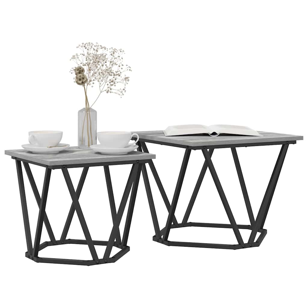vidaXL Σετ βοηθητικά τραπεζάκια 2 pcs Γκρι sonoma 50 x 50 x 40 cm