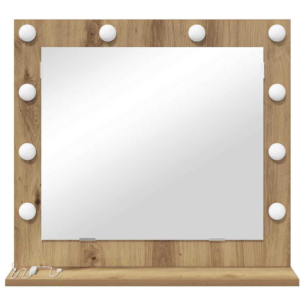 vidaXL Καθρέφτης τουαλέτας Artisan Oak 60 x 55 x 18 εκ. Ορθογώνιος