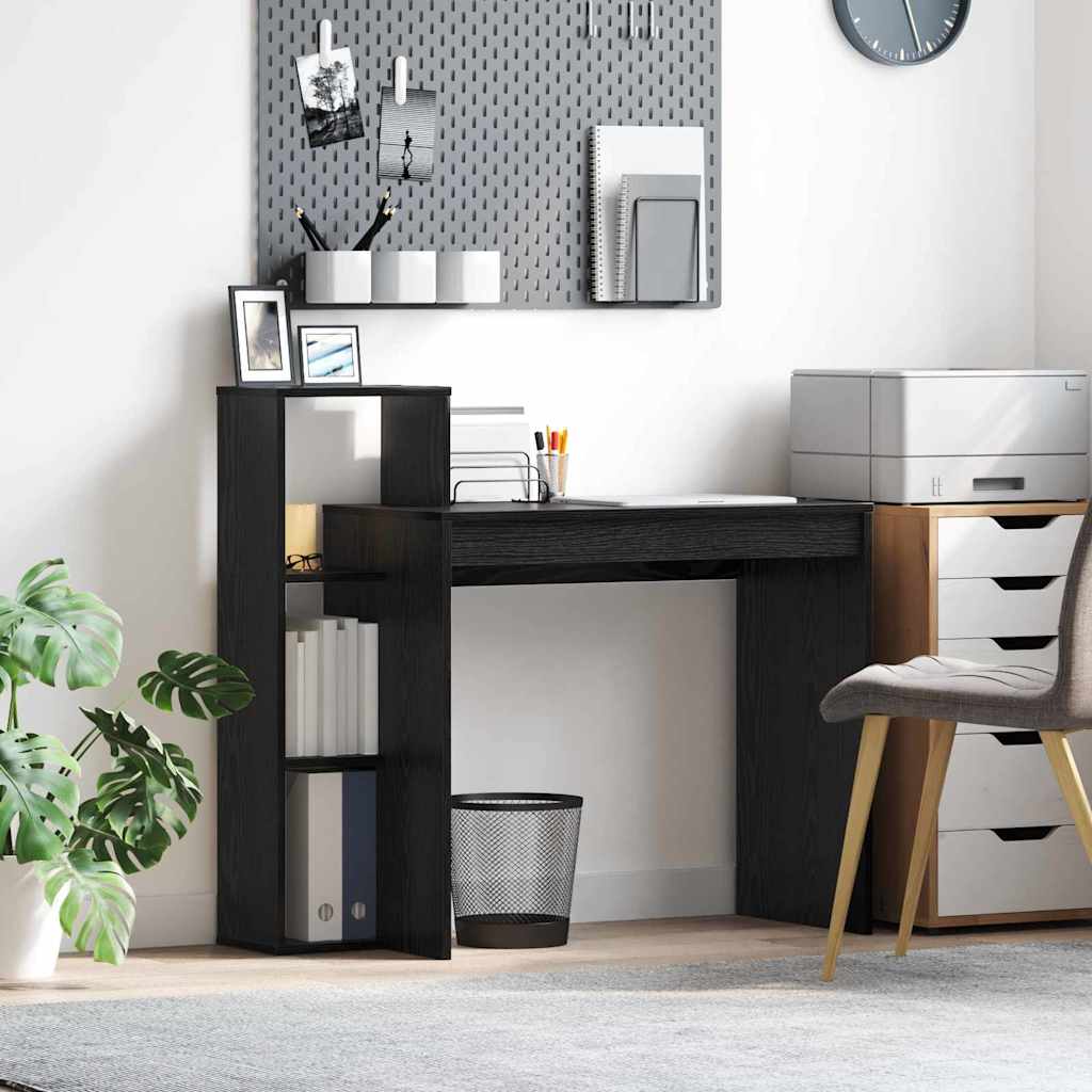 vidaXL Γραφείο με ράφι Μαύρη δρυς 100 x 40 x 90 cm Επεξεργασμένο ξύλο