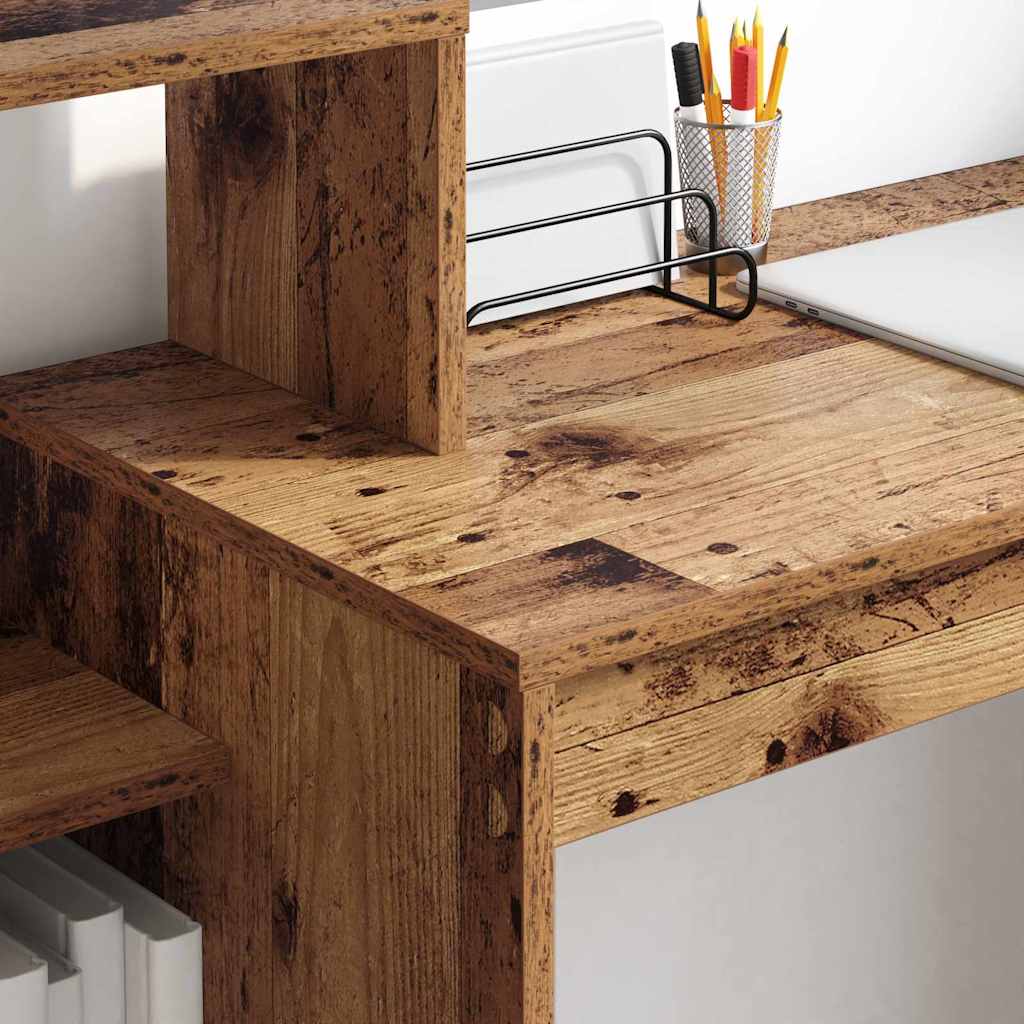 vidaXL Γραφείο με ράφι Παλαιό ξύλο 100 x 40 x 90 cm Επεξεργασμένο ξύλο