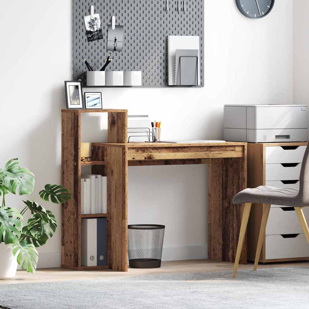 vidaXL Γραφείο με ράφι Παλαιό ξύλο 100 x 40 x 90 cm Επεξεργασμένο ξύλο