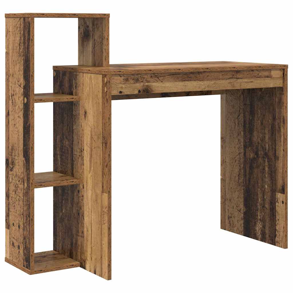 vidaXL Γραφείο με ράφι Παλαιό ξύλο 100 x 40 x 90 cm Επεξεργασμένο ξύλο