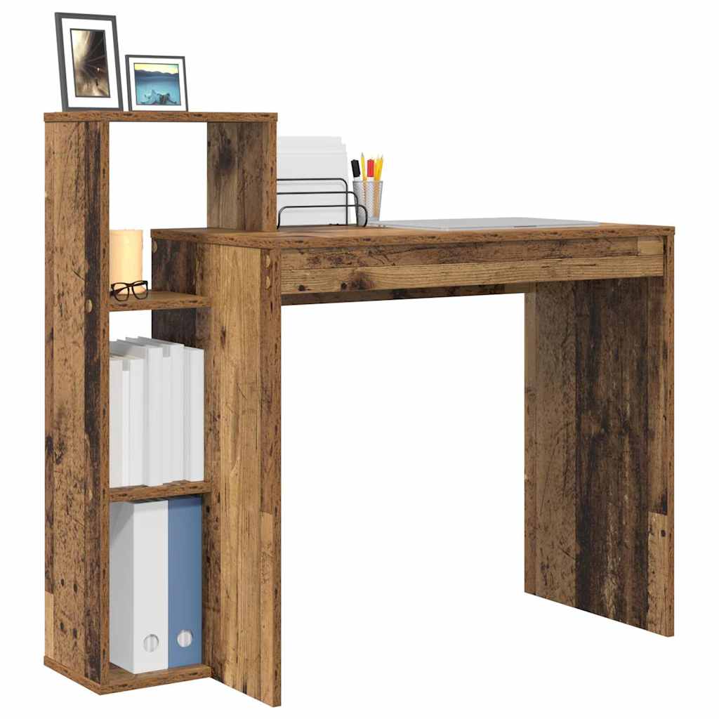 vidaXL Γραφείο με ράφι Παλαιό ξύλο 100 x 40 x 90 cm Επεξεργασμένο ξύλο