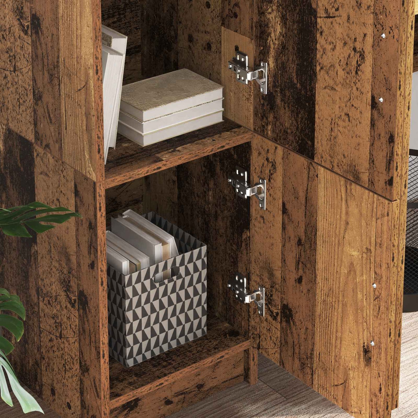 vidaXL Highboard Παλιό ξύλο 31.5 x 32 x 122.5 εκ