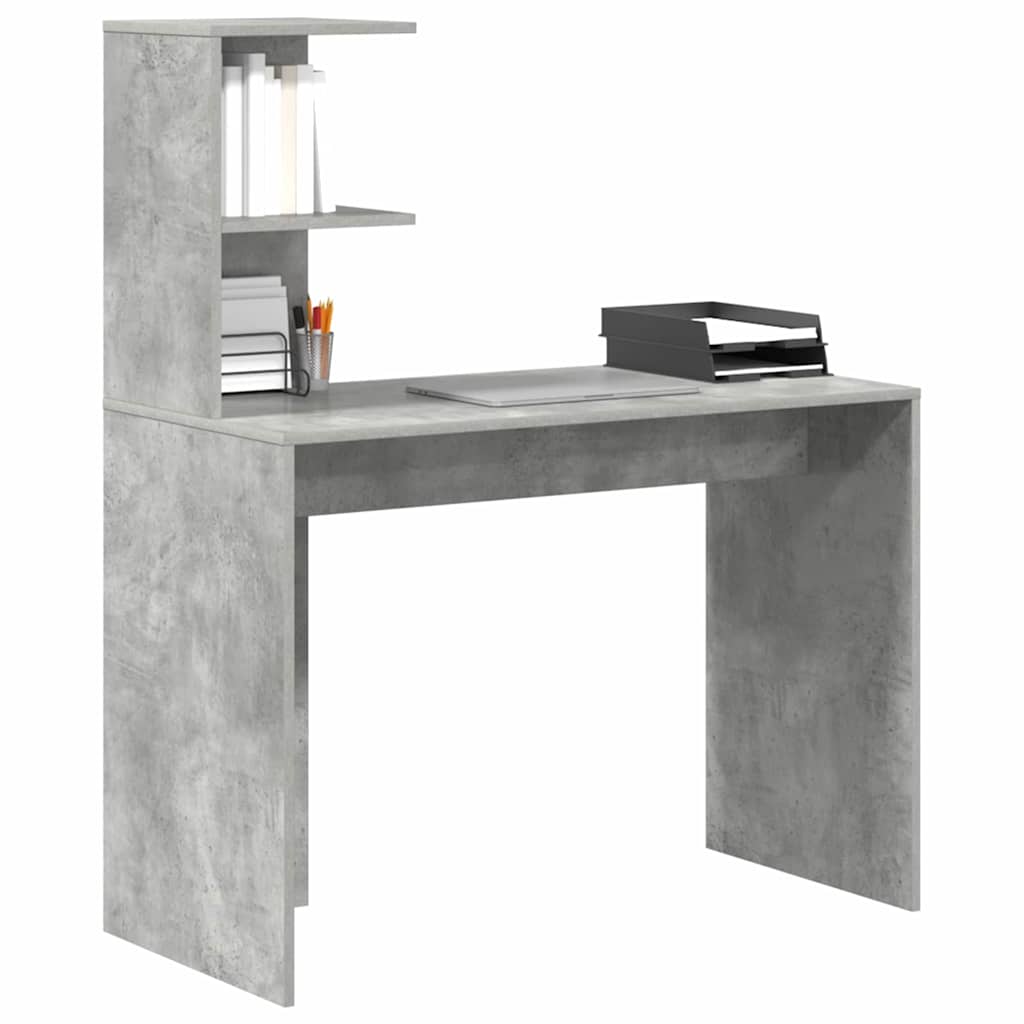 vidaXL Γραφείο Σκυρόδεμα Γκρι 102 x 50 x 124 cm Επεξεργασμένο Ξύλο