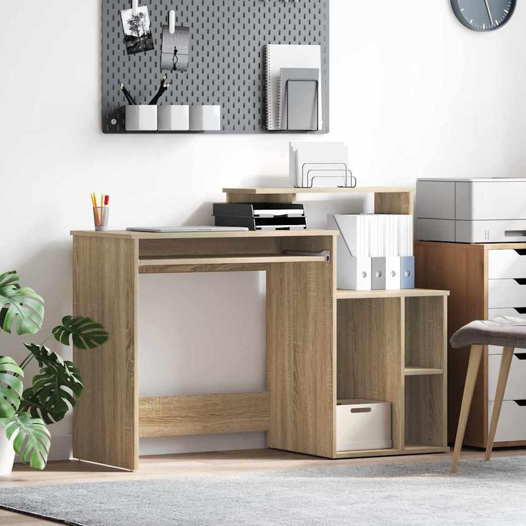 vidaXL Γραφείο με Αποθηκευτικό Χώρο Sonoma Δρυς 120.5 x 44 x 88.5 εκ