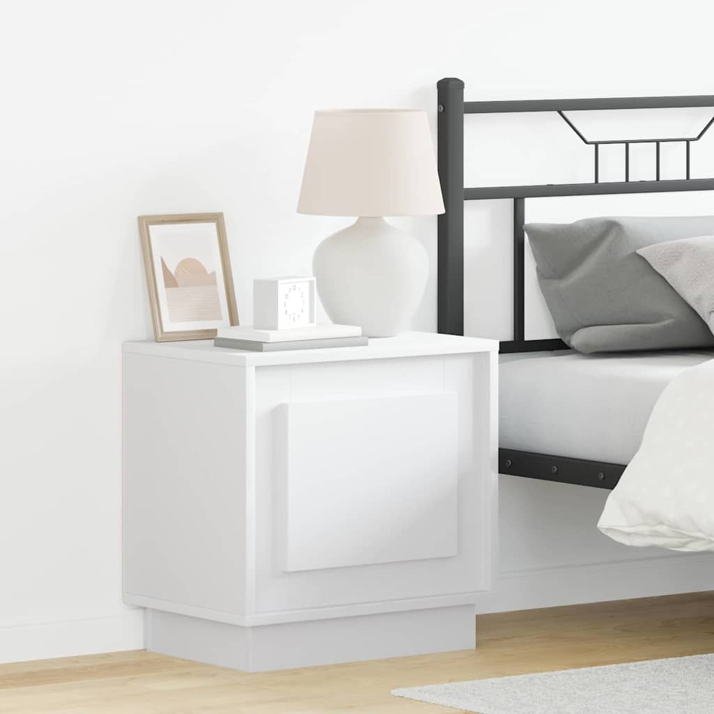 vidaXL Κομοδίνο 2 τμχ. Λευκό 44 x 34,5 x 45 εκ Επεξεργασμένο Ξύλο