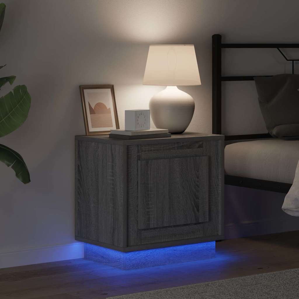vidaXL Κομοδίνο Γκρι 44 x 34,5 x 45 εκ Επεξεργασμένο Ξύλο