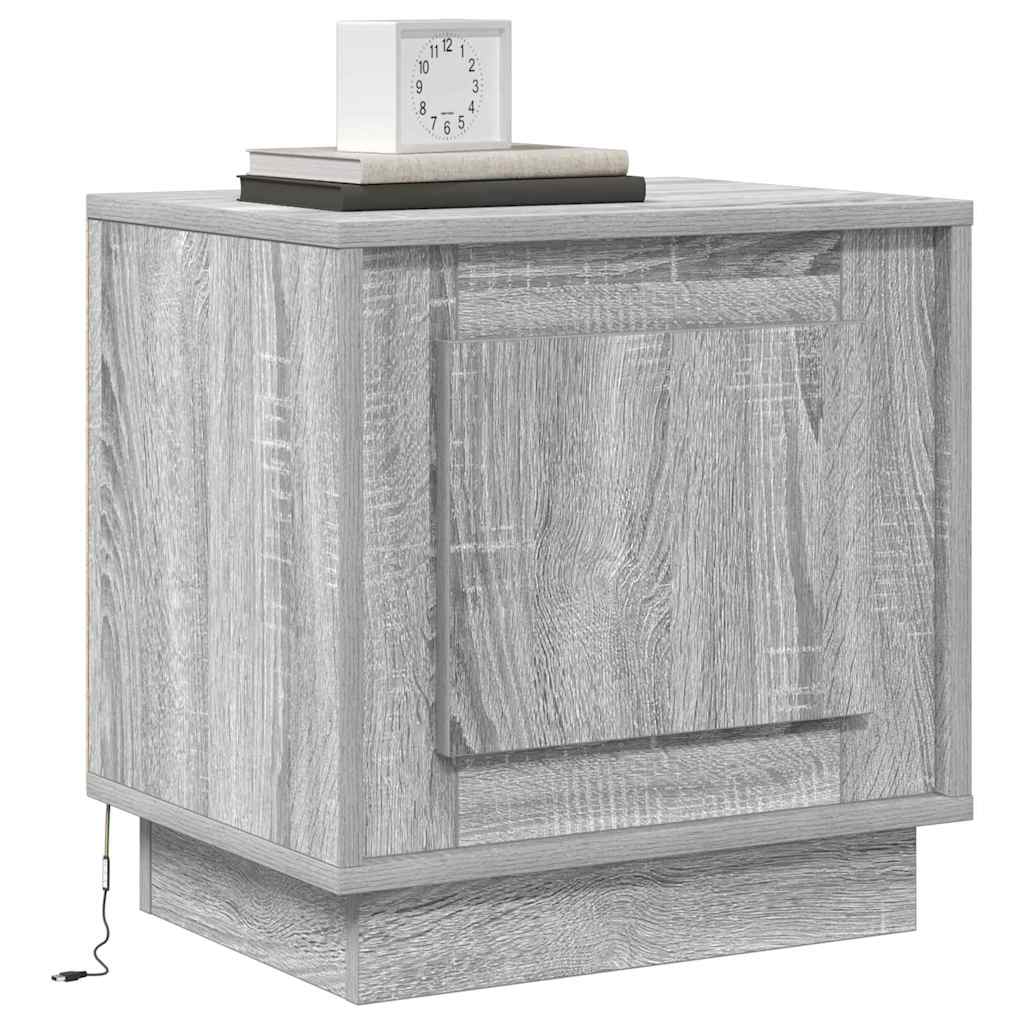 vidaXL Κομοδίνο Γκρι 44 x 34,5 x 45 εκ Επεξεργασμένο Ξύλο