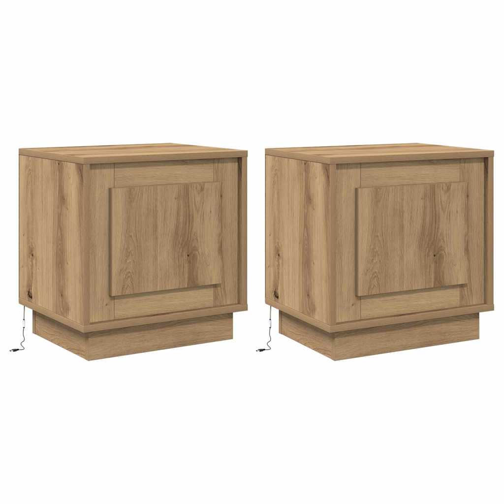 vidaXL Κομοδίνο 2 τμχ. Artisan Oak 44 x 34,5 x 45 εκ