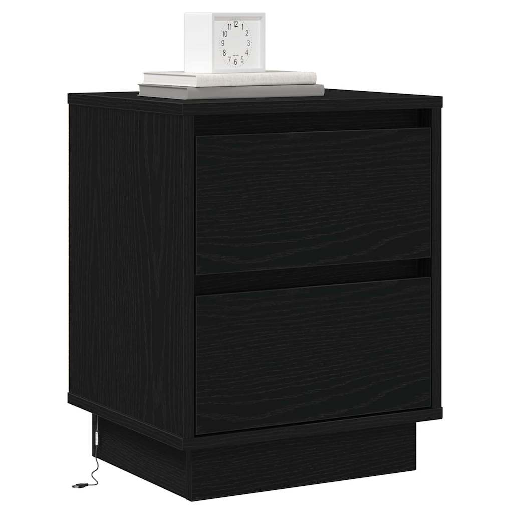 vidaXL Κομοδίνο 2 τμχ. Μαύρη Οξυά 39 x 34,5 x 50 εκ.