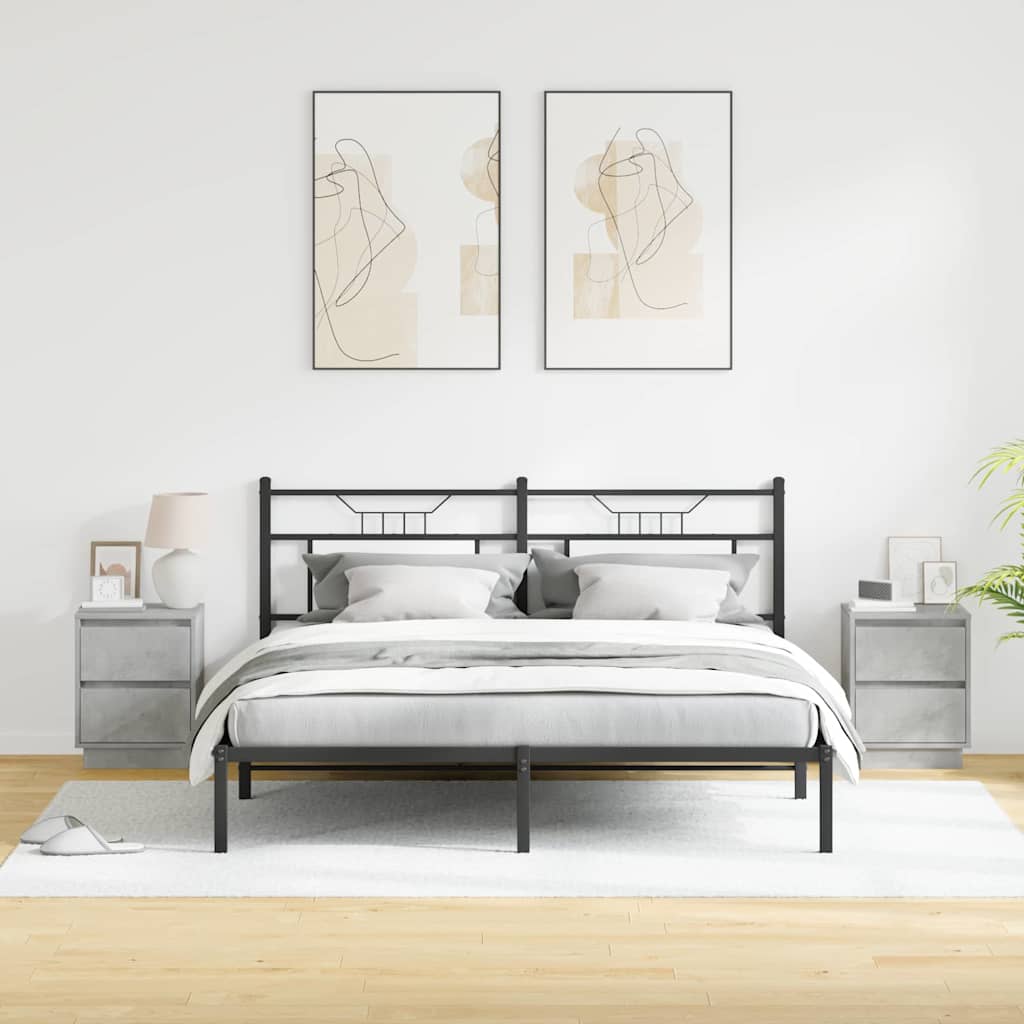 vidaXL Κομοδίνο 2 τμχ. Σκυρόδεμα Γκρι 39 x 34,5 x 50 εκ.