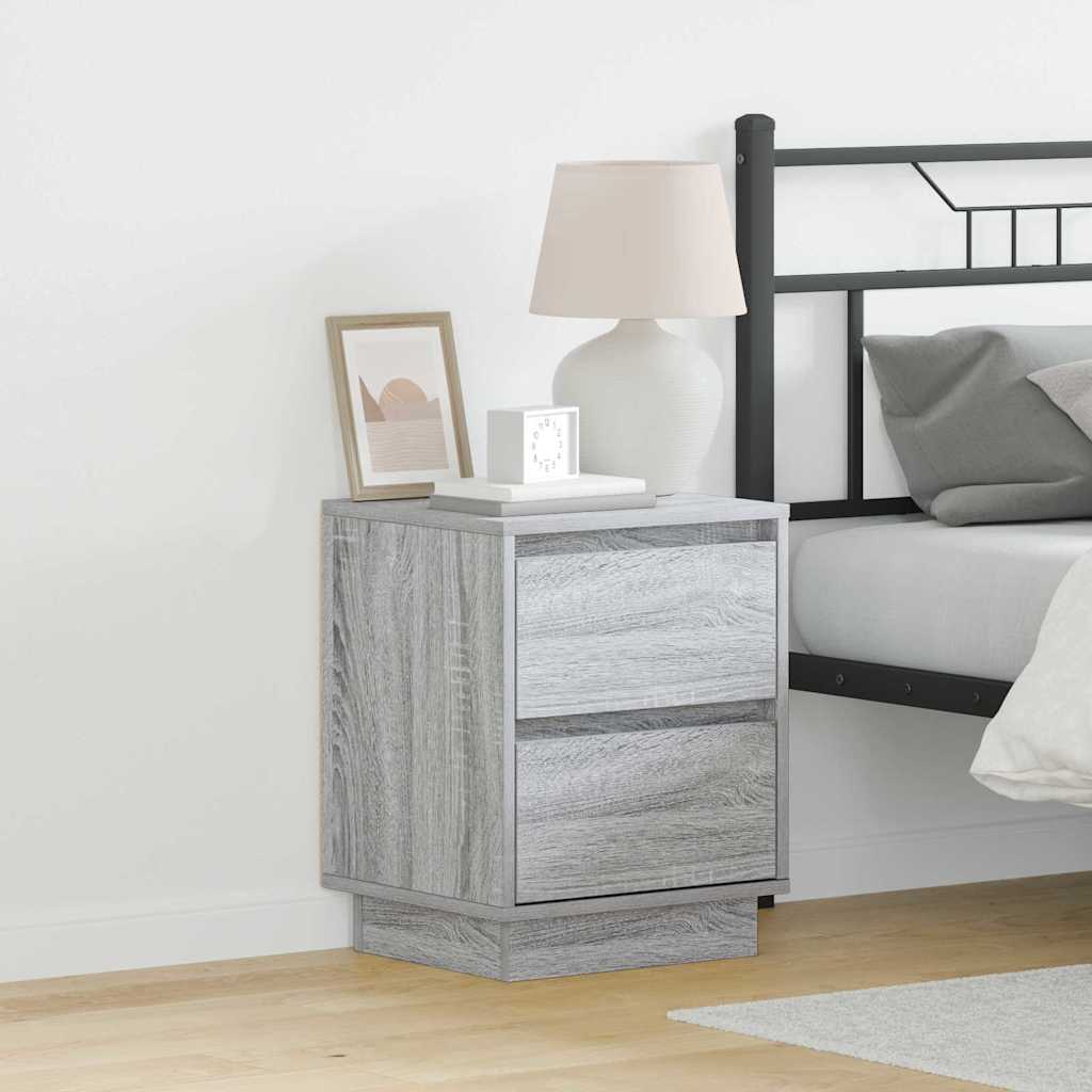 vidaXL Κομοδίνο Γκρι 39 x 34,5 x 50 εκ. Επεξεργασμένο ξύλο