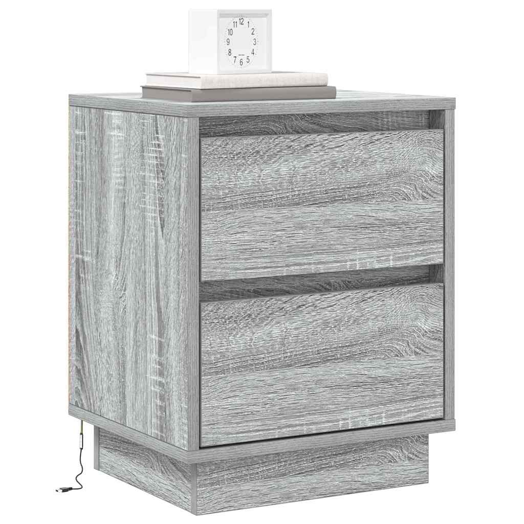 vidaXL Κομοδίνο Γκρι 39 x 34,5 x 50 εκ. Επεξεργασμένο ξύλο