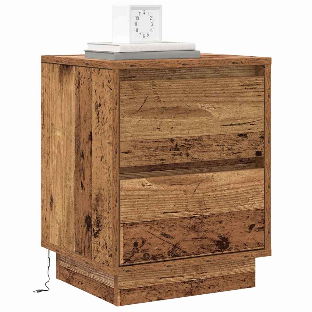 vidaXL Κομοδίνο 2 τμχ. Παλιό ξύλο 39 x 34,5 x 50 εκ.