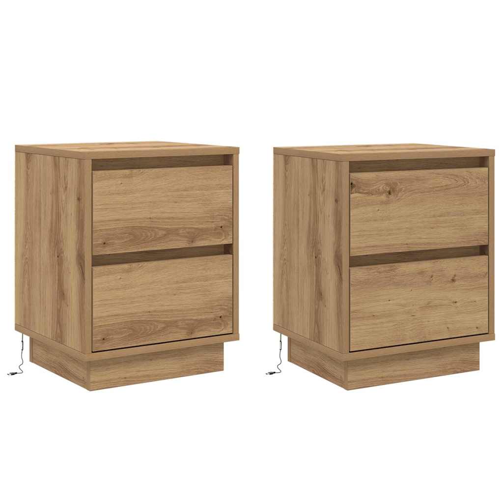 vidaXL Κομοδίνο 2 τμχ. Artisan Oak 39 x 34,5 x 50 εκ.