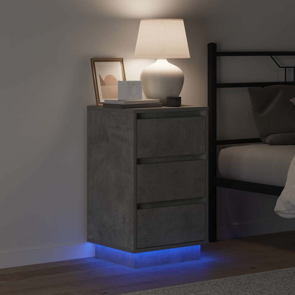 vidaXL Κομοδίνο Σκυρόδεμα Γκρι 39 x 34,5 x 65 εκ. Επεξεργασμένο ξύλο