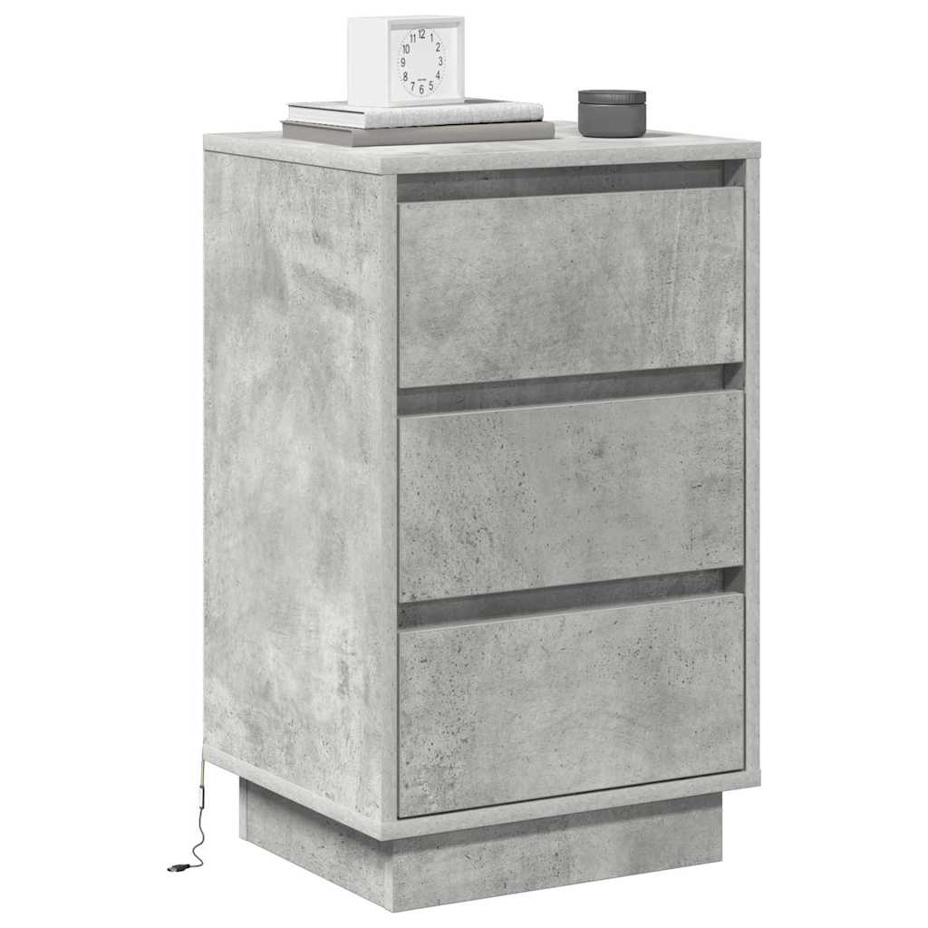 vidaXL Κομοδίνο Σκυρόδεμα Γκρι 39 x 34,5 x 65 εκ. Επεξεργασμένο ξύλο