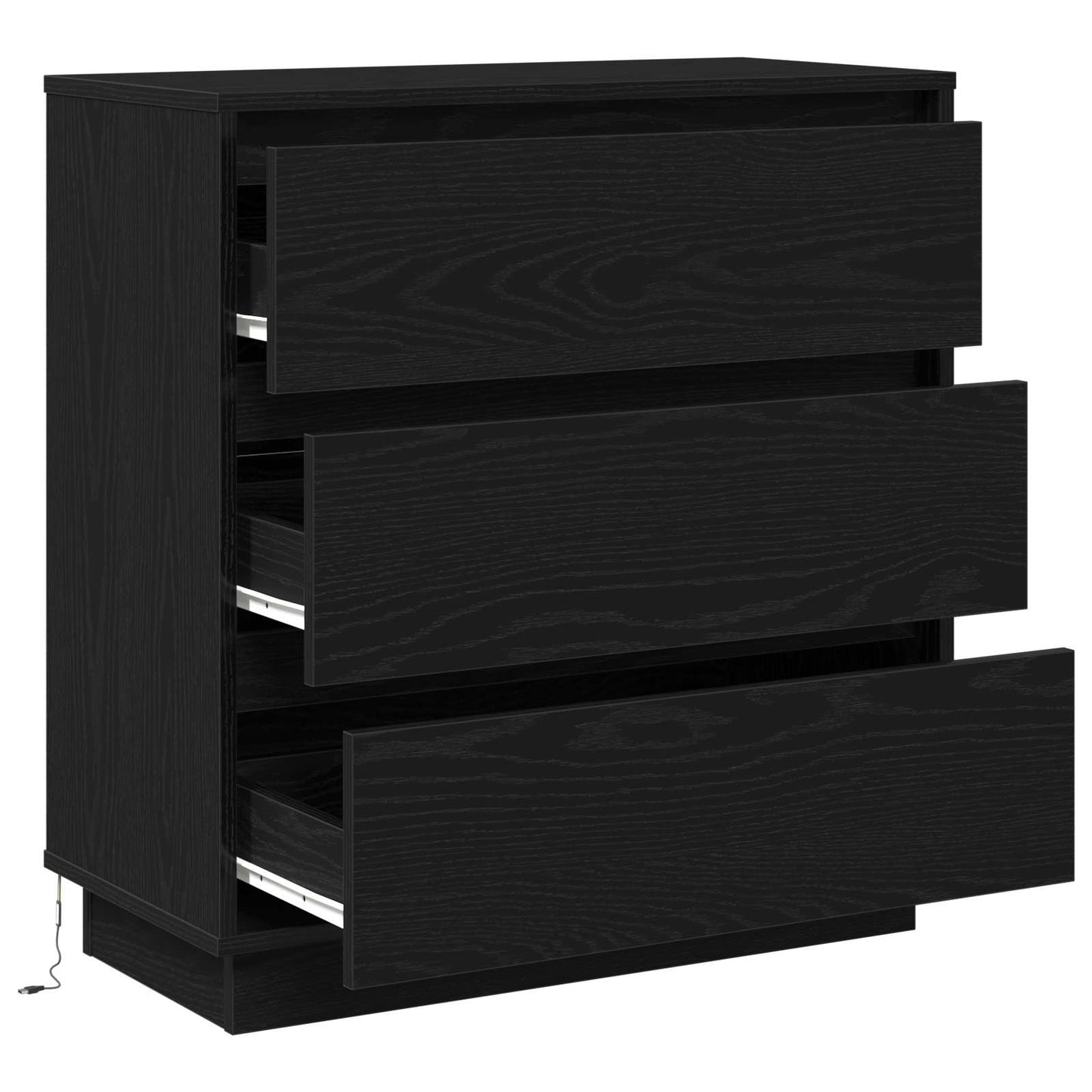 vidaXL Κομοδίνο Μαύρη Οξυά 71 x 34,5 x 75 εκ. Επεξεργασμένο ξύλο