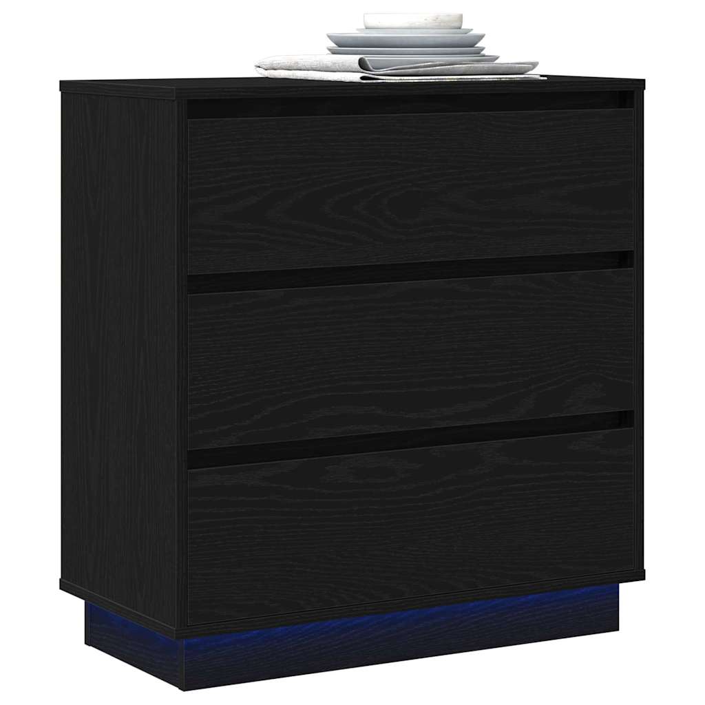 vidaXL Κομοδίνο Μαύρη Οξυά 71 x 34,5 x 75 εκ. Επεξεργασμένο ξύλο
