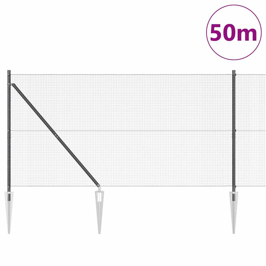 vidaXL Συρματόπλεγμα με ακίδες 50 x 1,4 μ Χάλυβας με επικάλυψη PVC