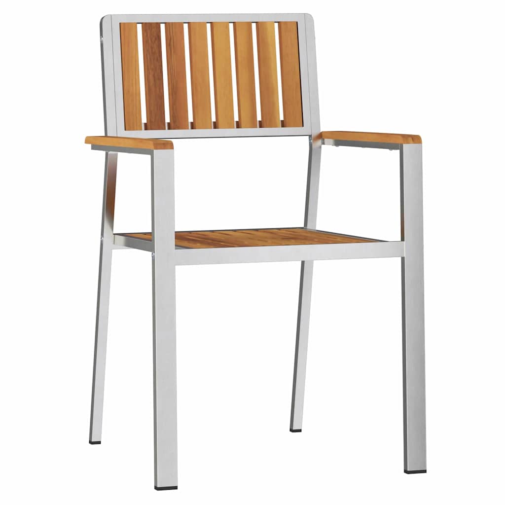 vidaXL Καρέκλα Κήπου 2 pcs Καφέ 56 x 54,5 x 87 εκ. Στερεό Ξύλο Ακακίας
