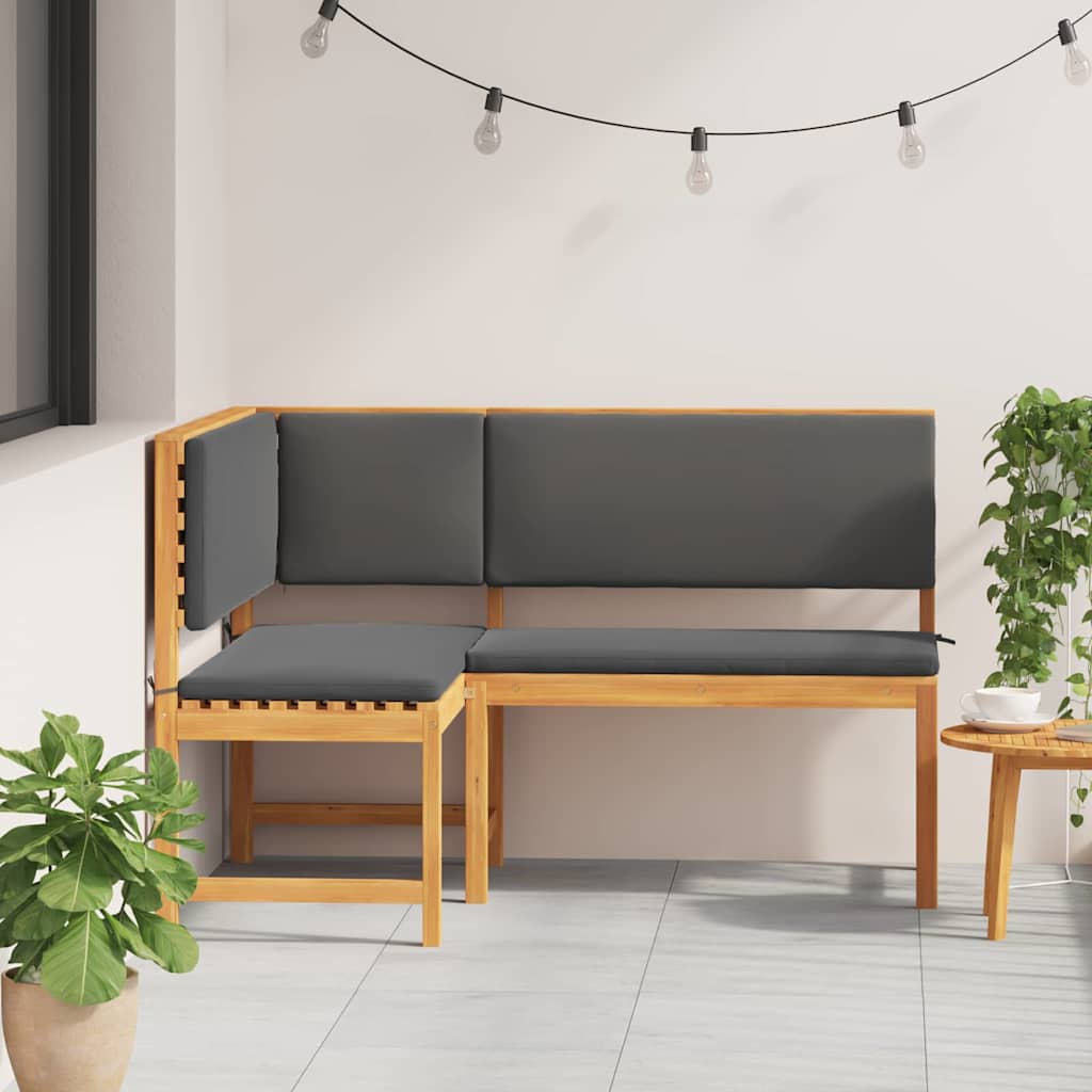vidaXL Γωνιακός Πάγκος Κήπου Καφέ 140 x 100 x 91 εκ.