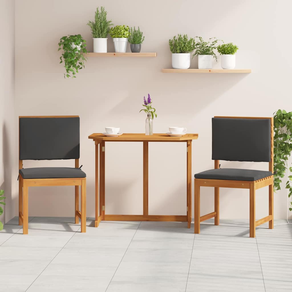 vidaXL Καρέκλα Κήπου 2 pcs Καφέ 50 x 50 x 91 εκ. Μασίφ ξύλο ακακίας