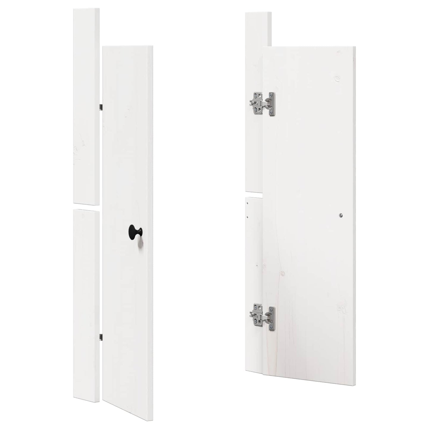 vidaXL Πόρτα κουζίνας 2 pcs Λευκό 50 x 9 x 82 εκ Μασίφ ξύλο πεύκου